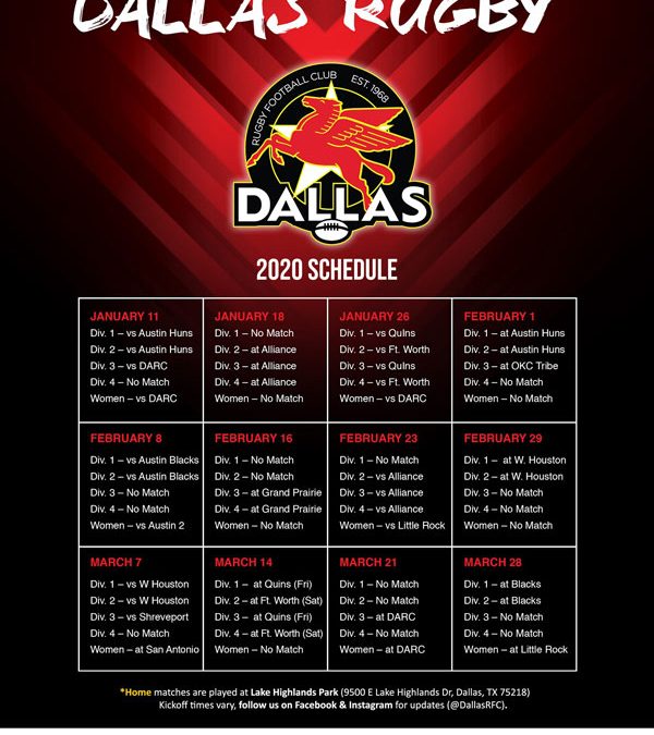 2020 Dallas Cowboys Schedule