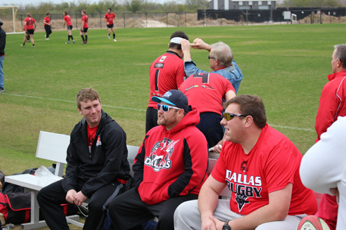 Chris Kelly, Chris Herzog and John Holman mentally prepare while DRFC D2 warm up for HARC