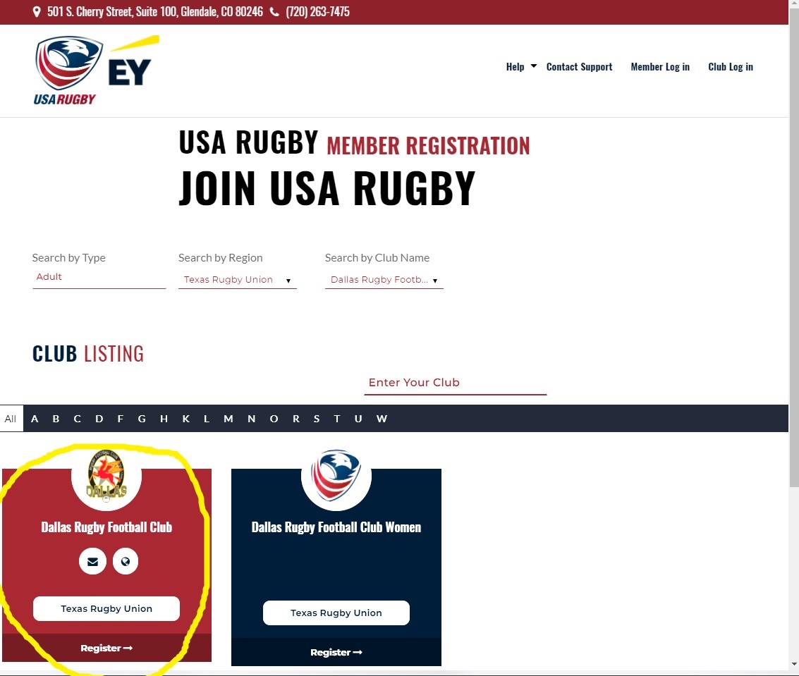 How to Search for Dallas Rugby on Sportslomo website