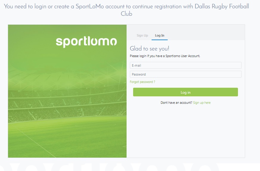 Register a Sportslomo account